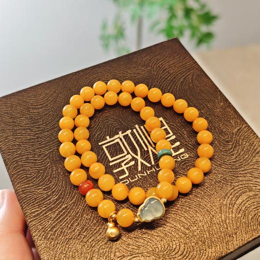 敦煌【鎏金岁月·双圈蜜蜡手串】敦煌福泽中式国风 蜜蜡手串配饰 小众轻奢手串 商品图6