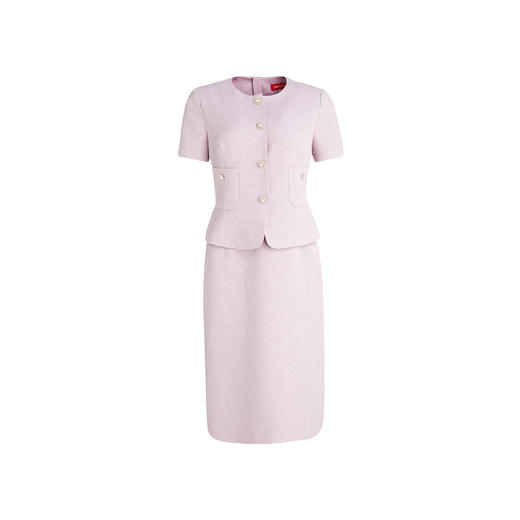 皮尔卡丹女装连衣裙假两件商务通勤短袖香风裙子P3210D3152Z1 商品图4