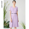 皮尔卡丹女装连衣裙法式淑女紫色假两件通勤A字裙P3215D3046Z1 商品缩略图0