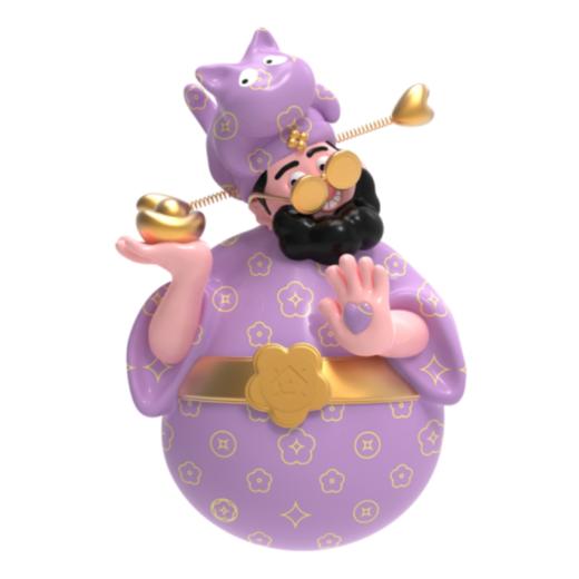 四喜财神-20cm紫色印花彩绘 商品图0