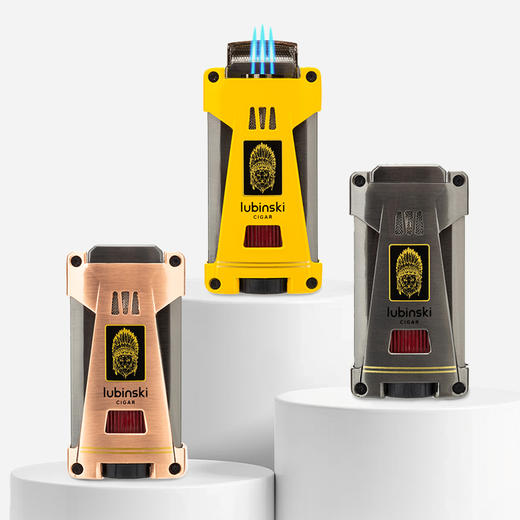 Lubinski鲁宾斯基多功能雪茄打火机双尺寸雪茄钻三喷出火大容量 商品图0