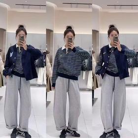 【预售】柚丁女装拼色MM弯刀裤9A12K29662