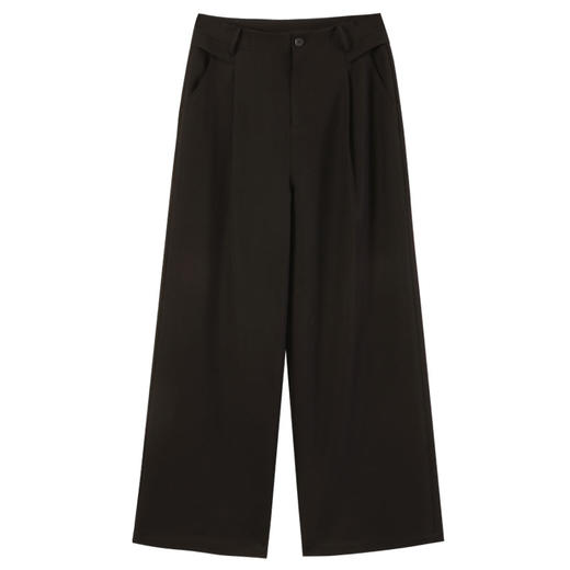 玳莎简约阔腿裤女2025春季新款垂感高腰通勤西装裤宽松直筒休闲裤  FA36307 商品图4