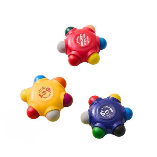 Flower Monaco花芽儿童绘画蜡笔可擦洗画笔蜡笔6头创意花朵蜡笔幼儿园涂色画画彩笔（单个装，颜色随机发货，不接受指定，介意勿拍） 商品图0