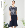 皮尔卡丹女装连衣裙优雅拼接假两件通勤短袖A字裙P3215D3175N3 商品缩略图0