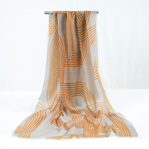 鑫缘 高端精纺羊绒斜纹大长巾 GD0020 商品图4