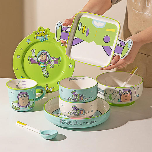 摩登主妇巴斯光年餐具陶瓷碗碟家用盘子儿童饭碗面碗生日礼物碗具 商品图4