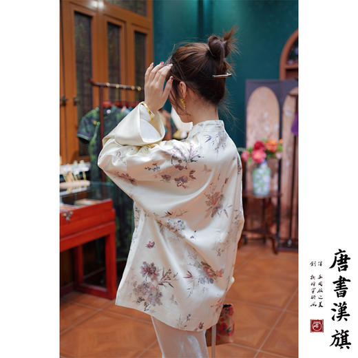 【暗香】新中式国风衬衣改良宽松版水墨染醋酸长袖上衣复古高级感 商品图2