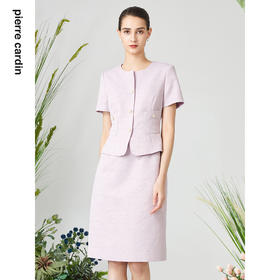 皮尔卡丹女装连衣裙假两件商务通勤短袖香风裙子P3210D3152Z1