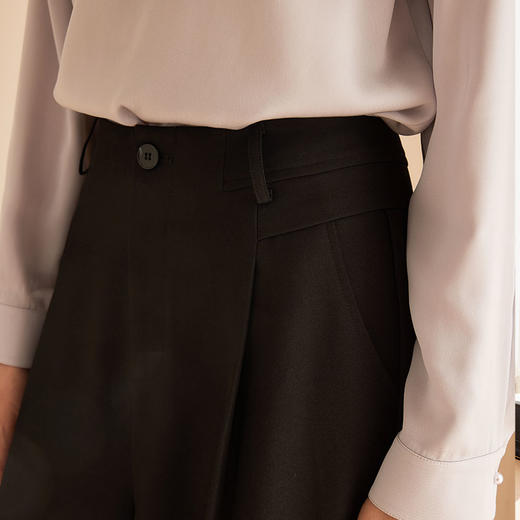玳莎简约阔腿裤女2025春季新款垂感高腰通勤西装裤宽松直筒休闲裤  FA36307 商品图3