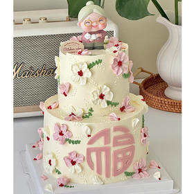 双层女士祝寿蛋糕