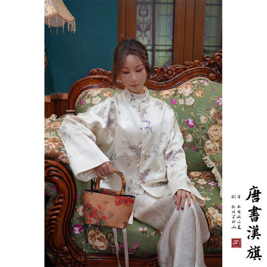 【暗香】新中式国风衬衣改良宽松版水墨染醋酸长袖上衣复古高级感 商品图0