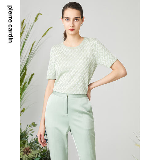 皮尔卡丹女装新款通勤淑女提花简约针织衫P3299K3240G1 商品图3