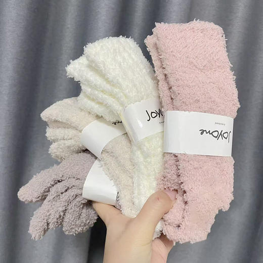 【春节不打烊】女士秋冬珊瑚绒中筒袜子（单双装）不掉毛 2双/4双 商品图4