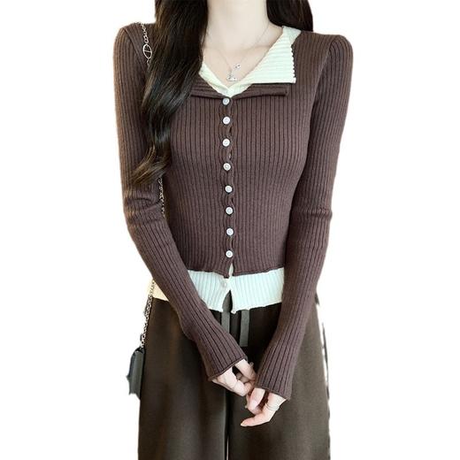 秋冬港风假两件修身短款长袖 可单穿内搭针织衫毛衣 商品图4