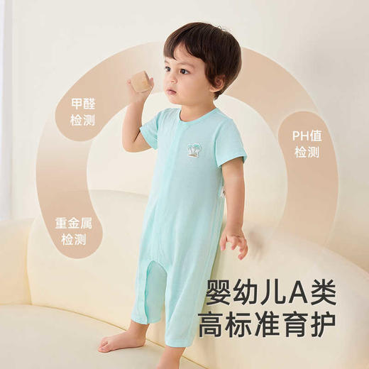 英氏婴儿连体襟蛤宝宝春夏四季透气薄款哈衣爬服家居服纯棉睡衣YLHAJ1R010A YLAAJ1R010A 商品图3