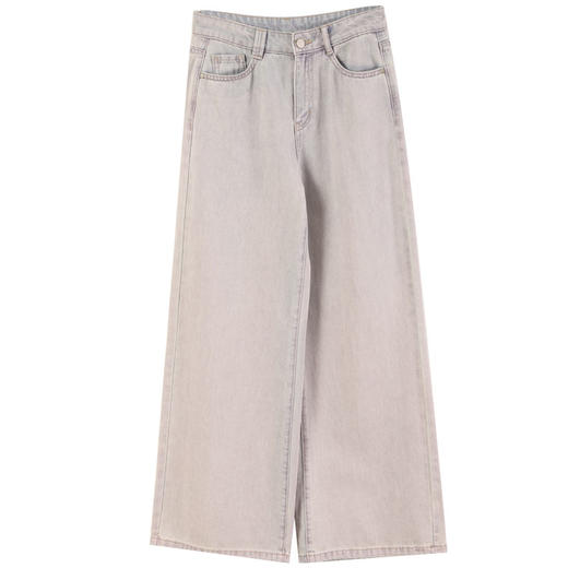 玳莎高腰阔腿牛仔裤女2025春季新款宽松直筒套色水洗裤子显瘦  FA36308 商品图4