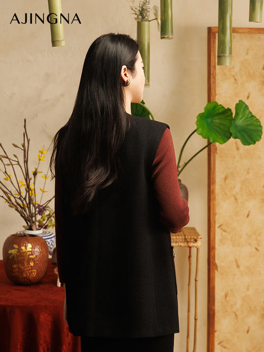 【商场同款】阿菁娜2025春季新款宽松直身小香风马甲A30C103005 商品图4