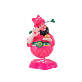 四喜财神-枚红印花-12cm车载版