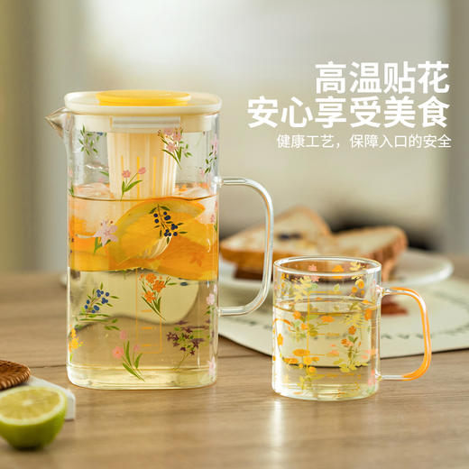 摩登主妇小枝荨玻璃冷水壶耐高温凉水壶水杯大容量茶水分离冷泡壶 商品图1