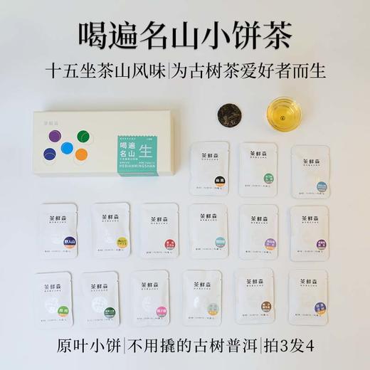 茶鲜森 喝遍名山小饼茶礼盒 普洱茶生茶 8g/泡，拍3发4 商品图0