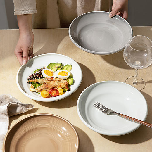 摩登主妇简约盘子家用菜盘2025新款高级感餐具汤盘沙拉盘餐盘深盘 商品图3