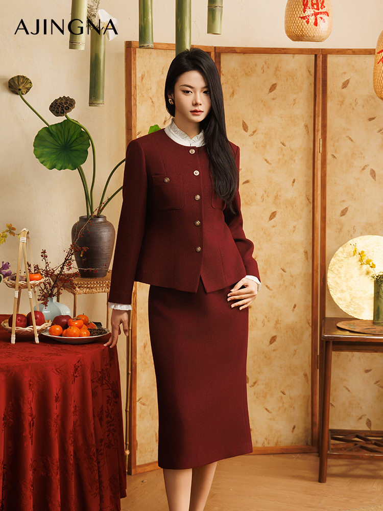 【商场同款】阿菁娜2025春季新款优雅利落小香风外套A30C107007