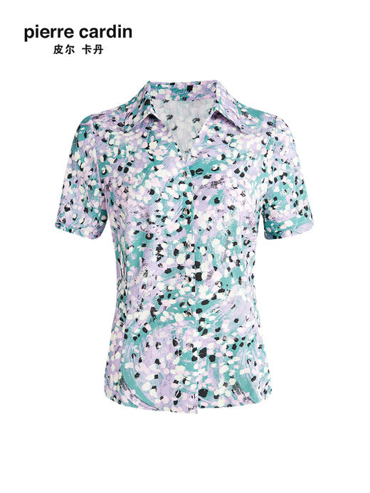 皮尔卡丹女装新款通勤淑女桑蚕丝短袖衬衫P3229A3016Z3 商品图4