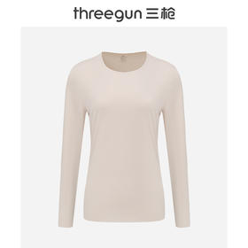Threegun三枪 真丝木代尔无痕圆领女打底衫-24426A021