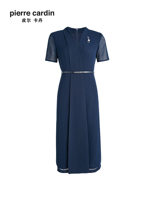 皮尔卡丹女装连衣裙知性通勤纱袖通勤收腰连衣裙P3215D3113L2 商品图4