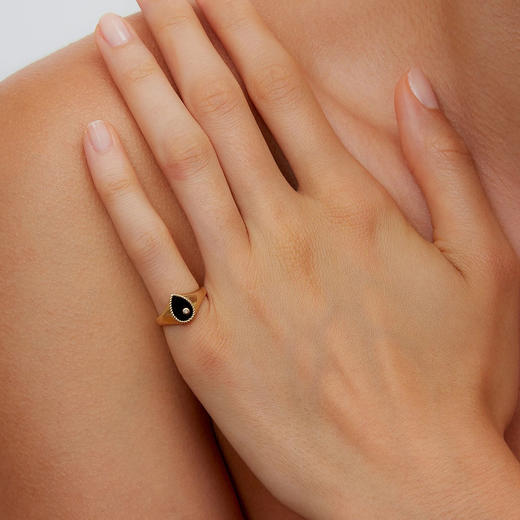 北京仓｜Yvonne Leon-baby chevalière-梨形 玛瑙 戒指［法国设计师］ 商品图0