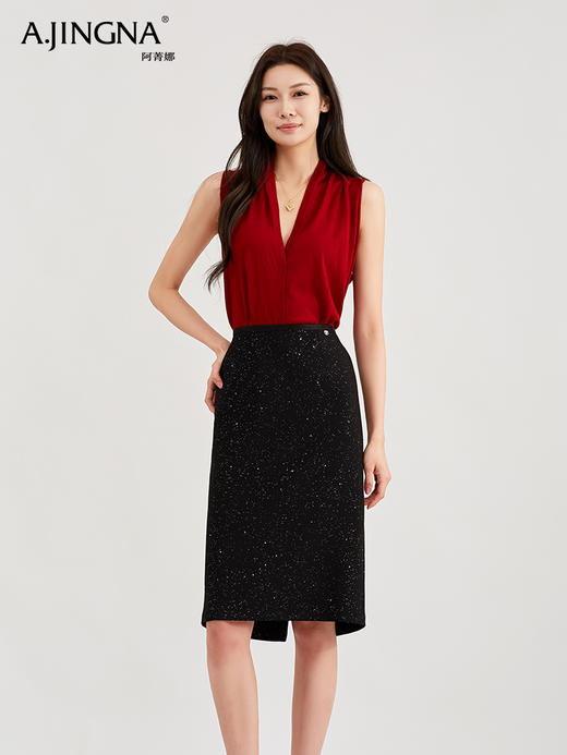 【时髦V领】阿菁娜通勤百搭V领纸片人背心针织衫F30C301003 商品图1