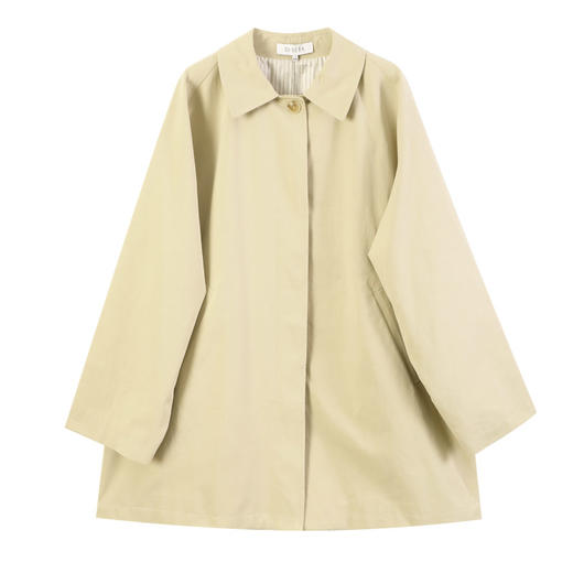 玳莎高级感时尚翻领风衣2025春季新款小个子中长款宽松卡其外套女  FA38301 商品图4