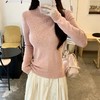 【89/2斤】复古半高领短款针织衫 轻薄修身内搭长袖T恤 商品缩略图1