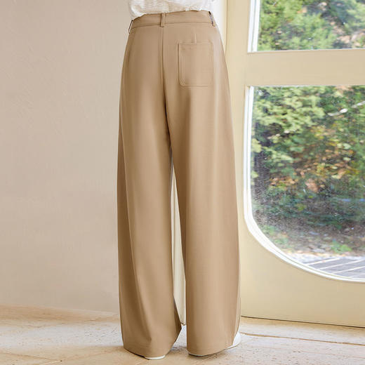 玳莎简约宽松阔腿裤女2025年春季新款垂感卡其长裤显瘦通勤休闲裤  FA36306 商品图2