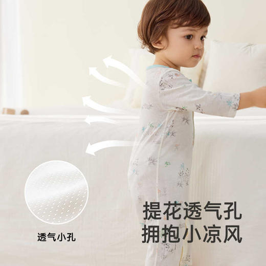 英氏婴儿连体襟蛤宝宝春夏四季透气薄款哈衣爬服家居服纯棉睡衣YLHAJ1R010A YLAAJ1R010A 商品图2