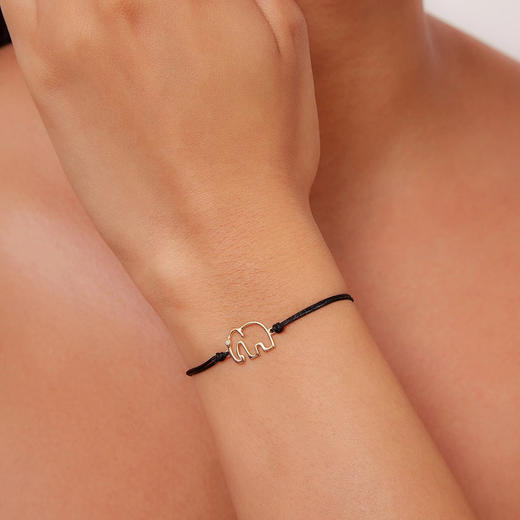 北京仓｜Yvonne Leon-elephant-小金象 黑色 手链［法国设计师］ 商品图0