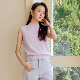 玳莎圆领无袖针织背心女2025春季新款叠穿神器百搭羊毛内搭毛衣  FA33002