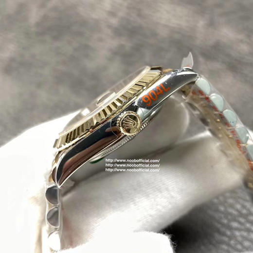 Noob劳力士日志型41mm副本以及修正近年间三角抗纹外圈包金度不够的问题，表壳用精钢材并采用真K金包金用来解决金表变暗、掉色、掉皮的尴尬问题，搭载客户订制的ETA进口2836机芯 商品图7