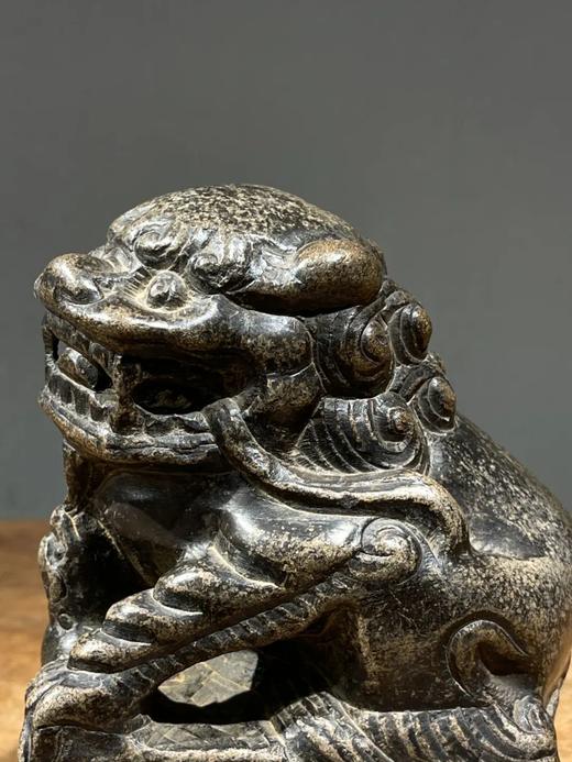 青石子母瑞狮案头摆件，顺丰包邮 商品图12
