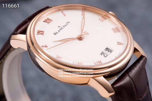 NOOB复刻:宝珀经典优雅的Villeret系列大日历视窗腕表，复刻宝珀原装6950机芯，功能与原装一致，双窗大日历，大日历功能通过两个并列宽阔的视窗以大号数字显示出来，令日期读数一目了然 商品图4