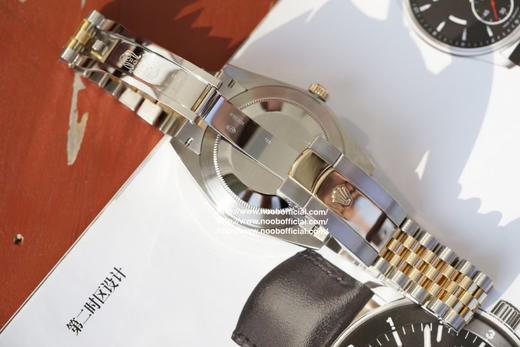 Noob劳力士日志型41mm副本以及修正近年间三角抗纹外圈包金度不够的问题，表壳用精钢材并采用真K金包金用来解决金表变暗、掉色、掉皮的尴尬问题，搭载客户订制的ETA进口2836机芯 商品图5