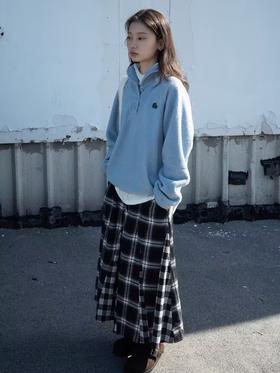 步履不停/4D15091C/摇粒绒半开翻领长袖卫衣