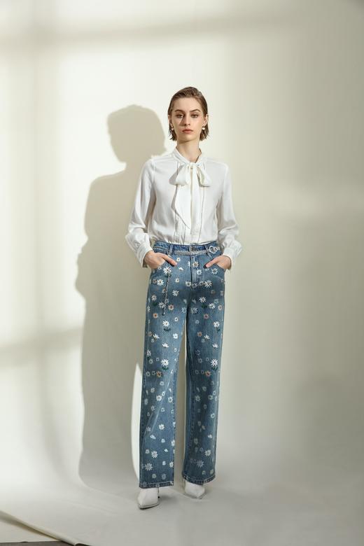 奇威小雏菊刺绣牛仔裤A4407291 商品图3