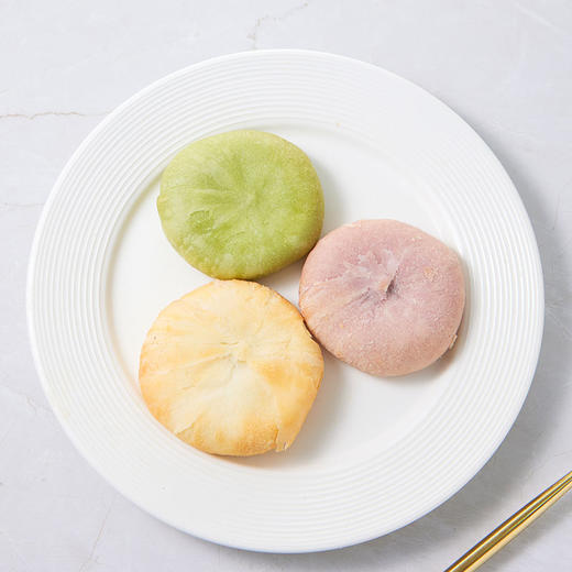 野风酥山东特产玫瑰鲜花饼200g盒装（抹茶味紫薯味玫瑰味） 商品图2
