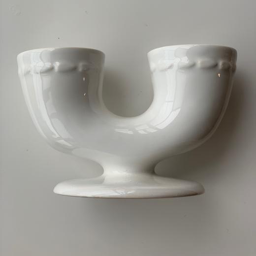 【苏州】英国中古纯白陶瓷双蛋杯 商品图2