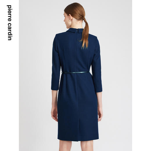 皮尔卡丹女装连衣裙冬季中长款蓝色羊毛商务修身裙P2410E2889L0 商品图2