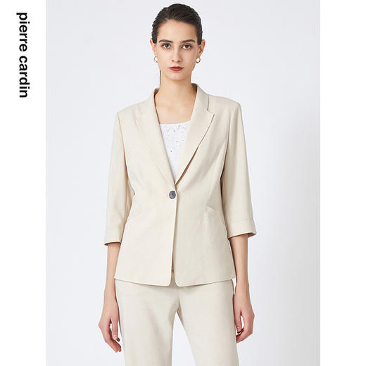 皮尔卡丹女装春季新款简约通勤淑女百搭修身西服C31UL022 商品图3