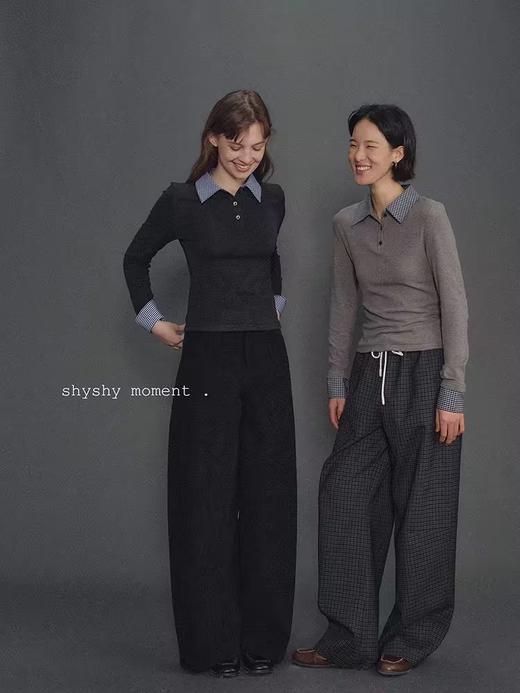 shyshystill/shy202411028/复古假两件发热打底保暖臻品德绒拼接格子 商品图0