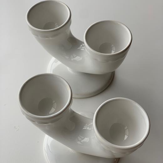 【苏州】英国中古纯白陶瓷双蛋杯 商品图1